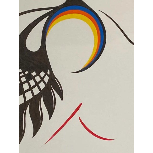 1990s 1990s Clemence Wescoupe "Morning Prayer" Acrylic Painting, Framed Indigenous Art For Sale - Image 5 of 9