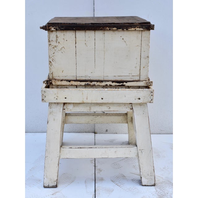 Painted Oak Iron Banded Chopping Block, Netherlands, Circa 1920 For Sale - Image 10 of 10