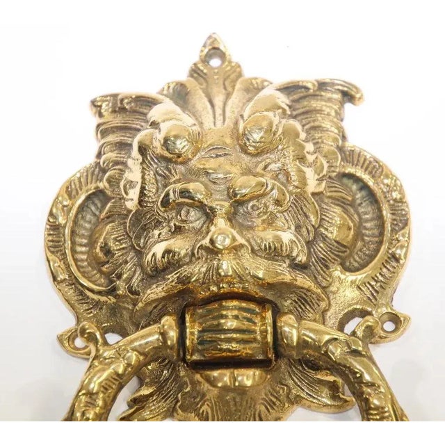 Mid 20th Century Vintage Solid Brass Italian Gothic Devil Door Knocker For Sale - Image 5 of 11