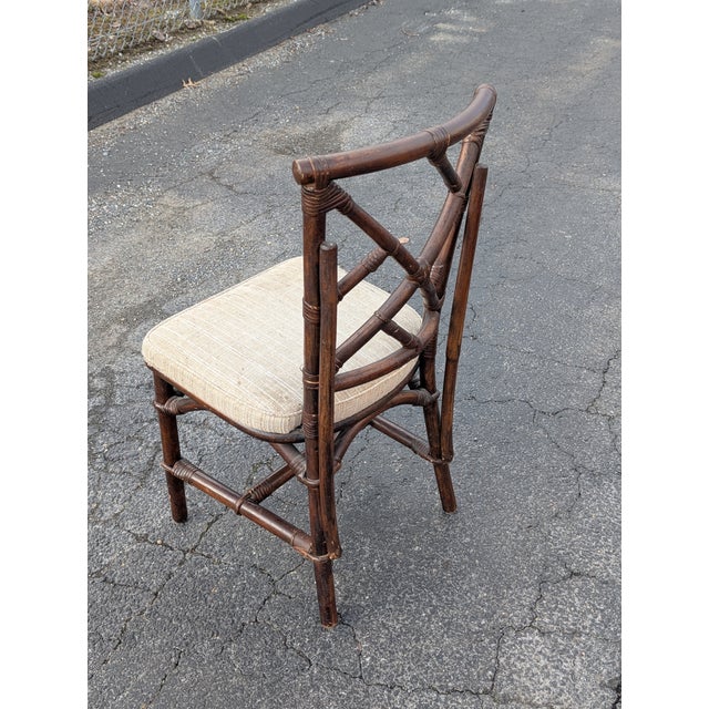 Vintage Fick Reeds Set of 6 Bois Bamboo Chippendale Dining Chairs For Sale - Image 14 of 18