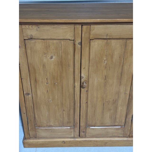 Antique Pine Two Door Cupboard With Two Shelves From England For Sale - Image 6 of 18