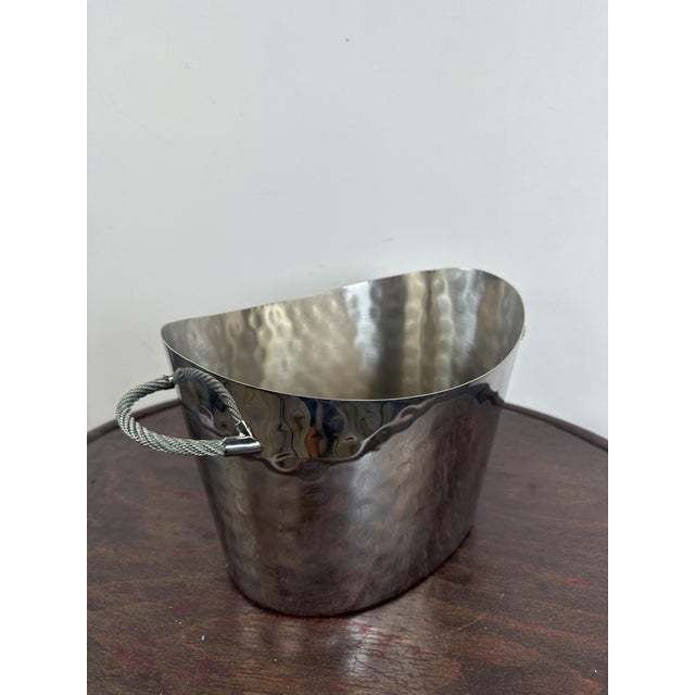 Silver Metal Champagne Bucket, 2000s For Sale - Image 9 of 11