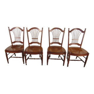 Ethan Allen Solid Cherry Set of Four Dining Chairs For Sale