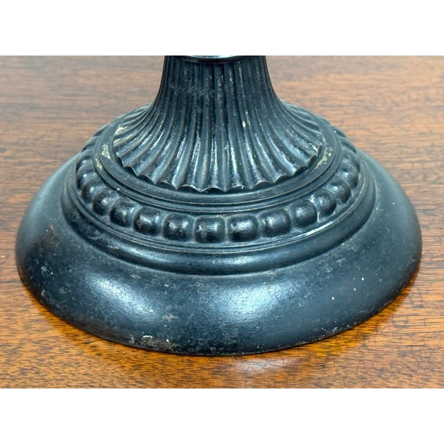 Antique Heavy Casted Iron + Brass Fire Dogs, Pair For Sale - Image 11 of 12