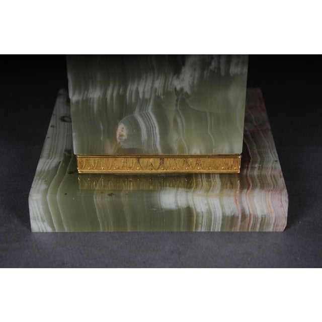 Stone 20th Century Classicist Onyx and Brass Table Lamp For Sale - Image 7 of 12