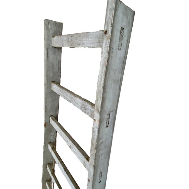 Traditional Vintage Gray Belgian Farm Ladder For Sale - Image 3 of 6