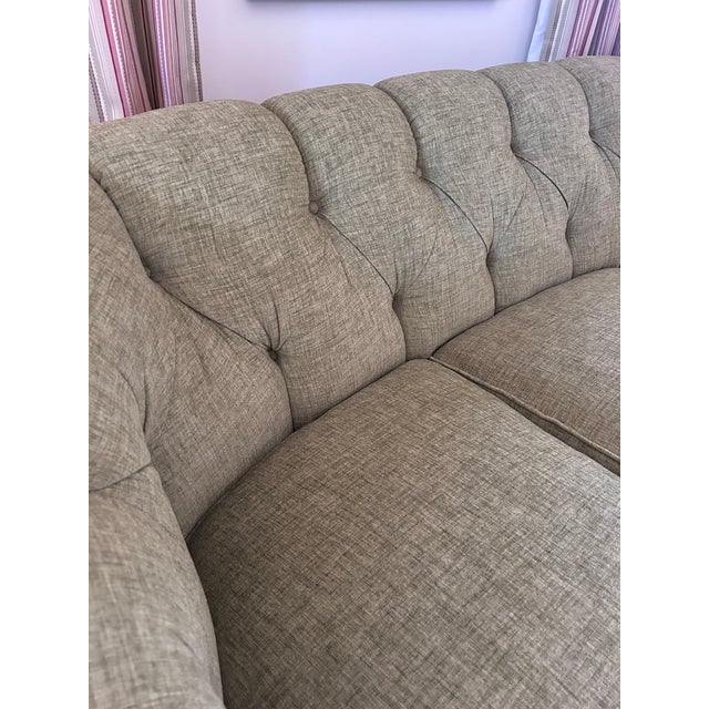 Never Used Grand 90" Custom 8-Way Hand Tied Tufted Sofa, Pindler Performance Textured Fabric. For Sale In Los Angeles - Image 6 of 7
