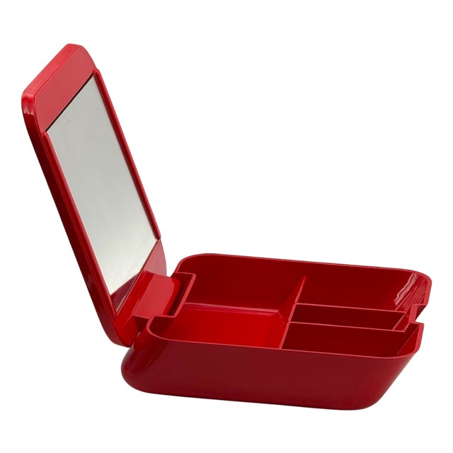 Space Age Portable Vanity Box in Red by Makio Hasuike for Gedy, 1970s For Sale