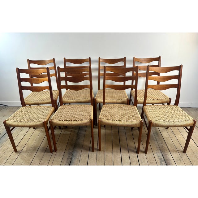 Vintage Danish Dining Chairs by Arne Wahl Iversen, 1960s, Set of 8 For Sale - Image 13 of 13