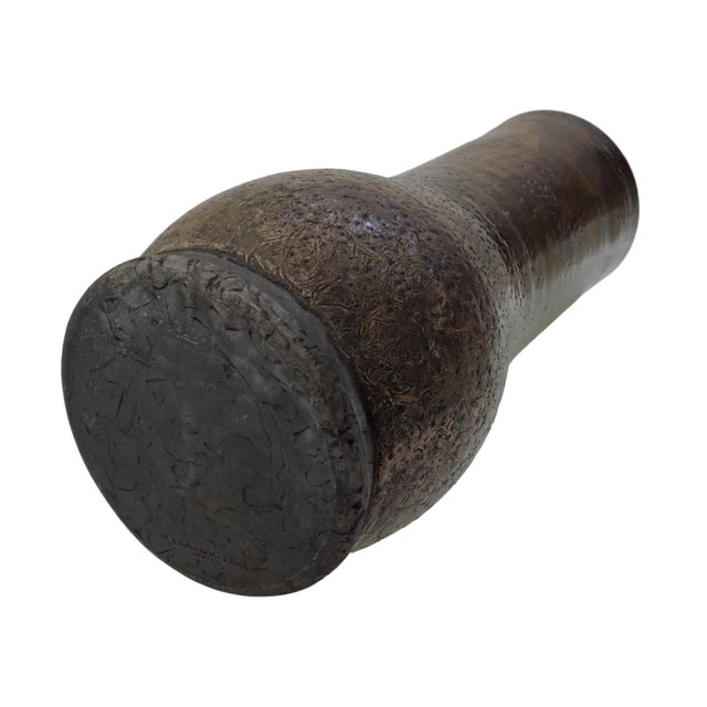 Late 20th Century Modern Glazed Pottery Vases in Earth Tones Donna Karan New York - Set of Two For Sale In Philadelphia - Image 6 of 13