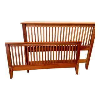Mission Style Natural Cherry Queen Bed For Sale