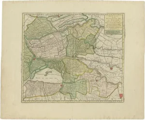 Antique Map of the Biesbosch Region by Tirion, 1749