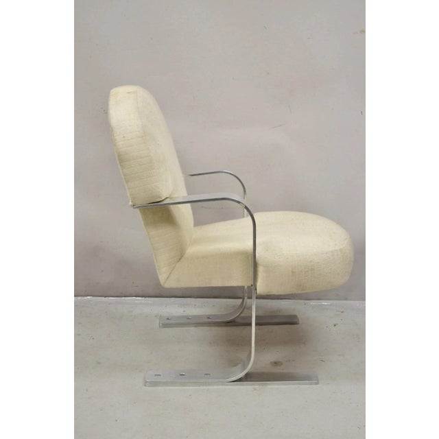 Vintage Mid Century Modern Aluminum Flat Bar Ski Base Cantilever Lounge Chair For Sale - Image 12 of 12