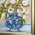 Original Art Floral Still Life With Chinoiserie Vase, Oil on Canvas in Brushed Gold Frame, 14.5" X 14.5" by Tatiana Duperault For Sale - Image 4 of 4