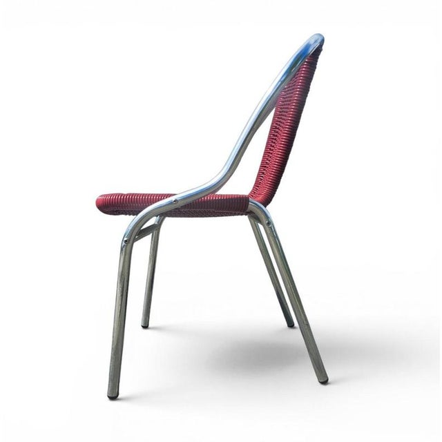 Red Aluminum Chair with Synthetic Weave, 1980s, Set of 6 For Sale - Image 11 of 18