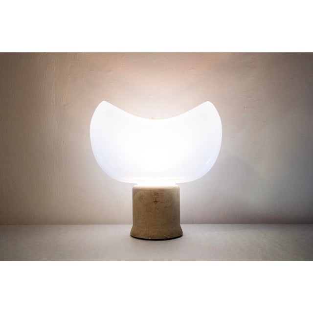Murano glass table lamp with a concrete base. Aghia model Designed by Roberto Pamio and Renato Toso Manufacturer: Leucos...