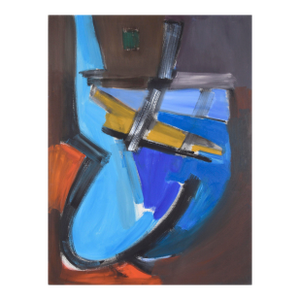 Bay Area Abstract Painting With Viridian Green Square by Ellis Hopkins