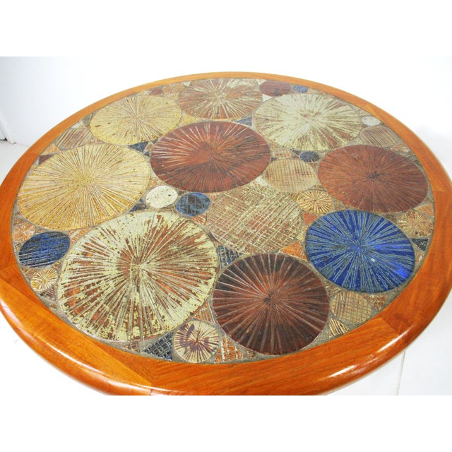 Wood Tue Poulsen Tile Top Dining Table for Haslev Denmark For Sale - Image 7 of 10