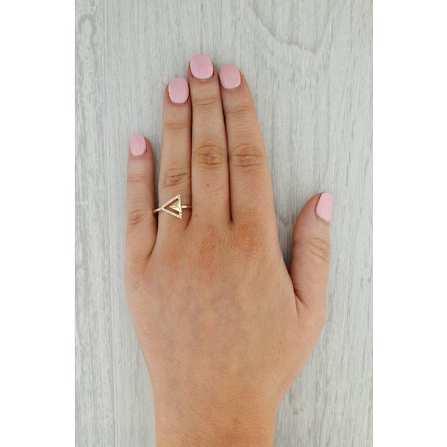 Gold Sophia Diamond Arrow Ring 14k Yellow Gold Size 6.75 For Sale - Image 8 of 8