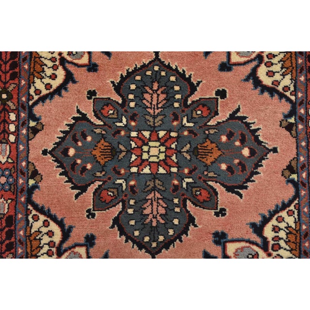 Pink Roodbar Runner 2’4” X 22’7” Pink Wool Vintage Traditional Hand-Knotted Rug For Sale - Image 8 of 13