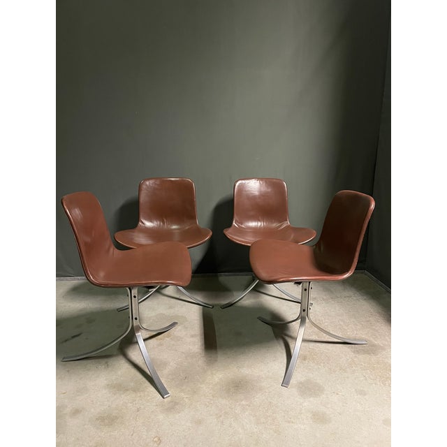 Animal Skin Vintage PK9 by Poul Kjærholm for E. Kold Christensen, 1960s, Set of 4 For Sale - Image 7 of 14
