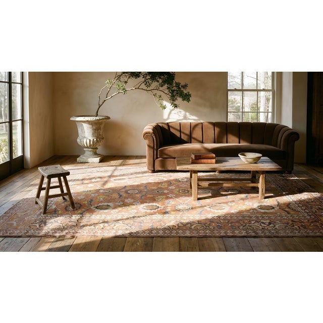 Red Antique Large Scale Rustic Color Persian Khorassan Gallery Size Rug 8 x 15'8" For Sale - Image 8 of 9