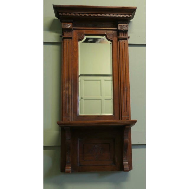 Wall Hanging Cloakroom Mirror with Shelf For Sale - Image 3 of 7