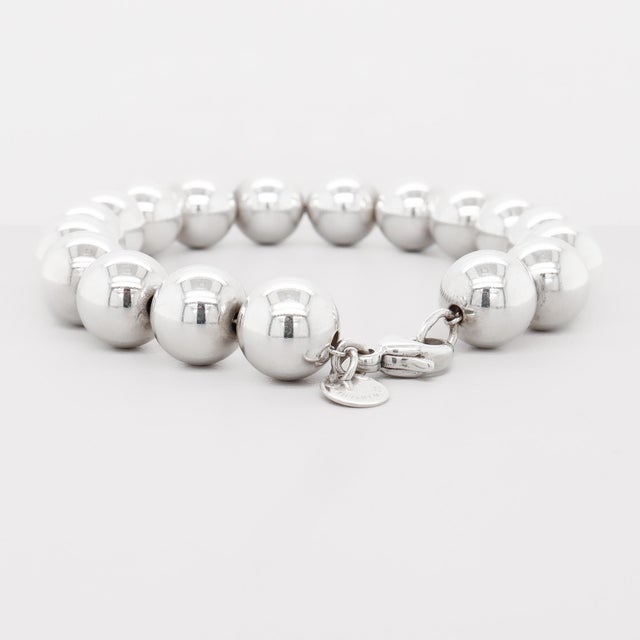 Tiffany & Co. Sterling Silver 10 Mm Beaded Bracelet For Sale - Image 10 of 15
