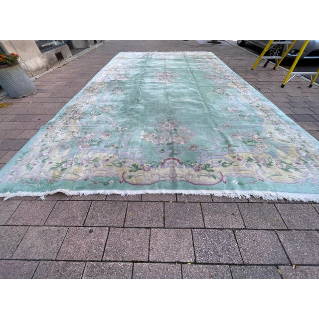 Mid 20th Century Vintage/Antique Art Deco Chinese Oriental Carpet Over Size 11'8 X 19'8" For Sale - Image 10 of 12