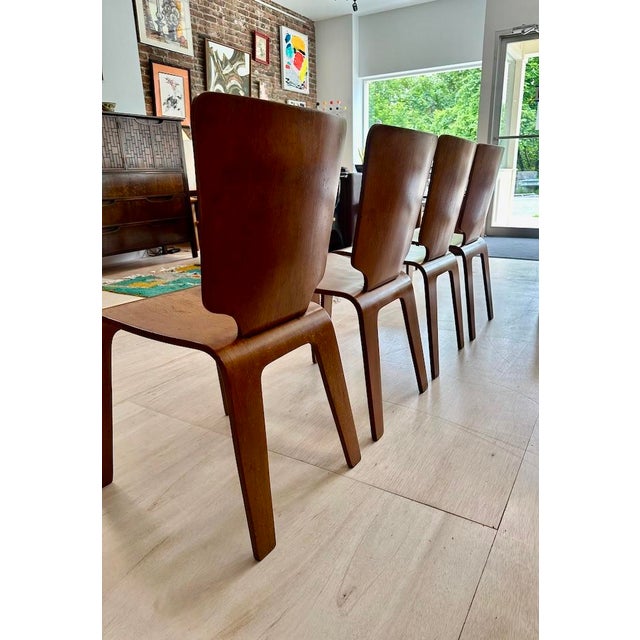 Set of 4 -1940’s Thaden Jordan Bent Plywood Dining Chairs For Sale In Boston - Image 6 of 12
