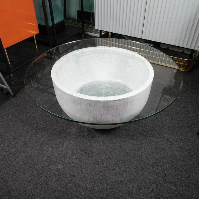 Glass Industrial Salvage Melt Pot Coffee Table For Sale - Image 7 of 12