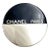 Chanel Silver Black CC Half Half Round Brooch For Sale