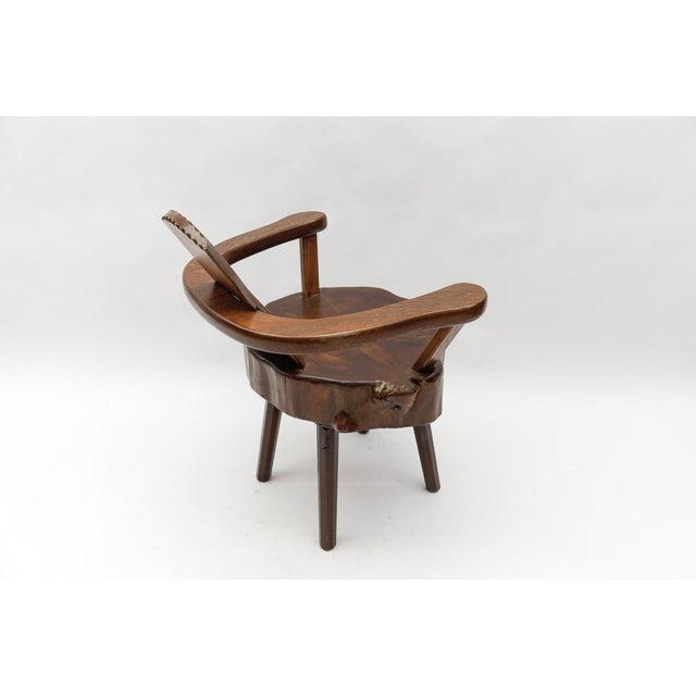 Mid-Century Modern French Wooden Armchair attributed to Pierre Chapo, 1960s For Sale - Image 10 of 14