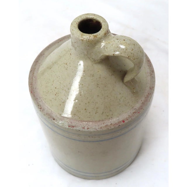 Ink Blue Antique Albany New York Stoneware 1/2 Gallon Whiskey Jug For Sale - Image 8 of 13