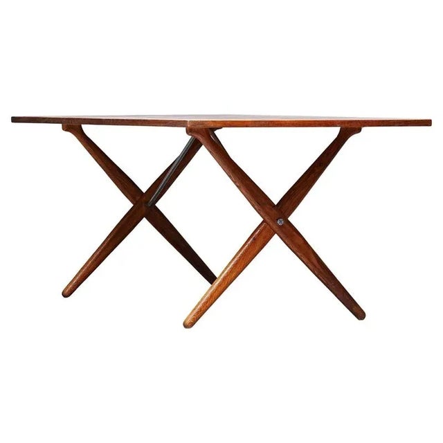 Model 303 Dining Table in Oak and Metal by Hans J. Wegner attributed to Andreas Tuck, Denmark, 1950s For Sale - Image 16 of 16
