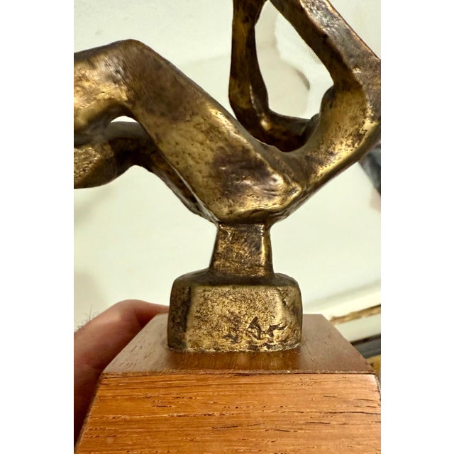 Chaim Gross, Chaim Gross Mid Century Mod Bronze Sculpture Mother and Baby Playing WPA Artist For Sale - Image 9 of 11