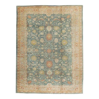 Early 20th Century Handmade Turkish Oushak Large Room Size Carpet For Sale