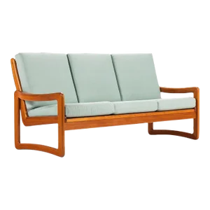 Solid Teak Danish Modern 3- Seater Sofa by Sun Cabinet, circa 1980's