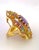 Amethyst Bochic "Orient" Vintage Amethyst, Citrine & Topaz Ring Set In 18 K Gold & Silver For Sale - Image 8 of 18