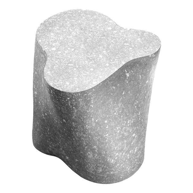 White Stone Coffee Table with Glass Top by Donatas Zukauskas For Sale