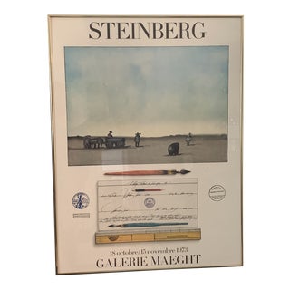 1973 Galerie Maeght Saul Steinberg Exhibition Poster, Framed For Sale