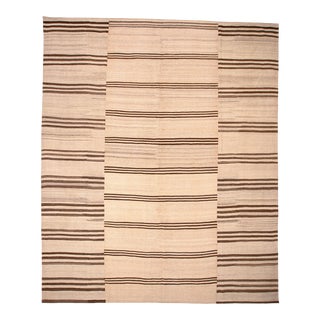 1960s Mid 20th Century Neutral Anatolian Kilim Rug For Sale