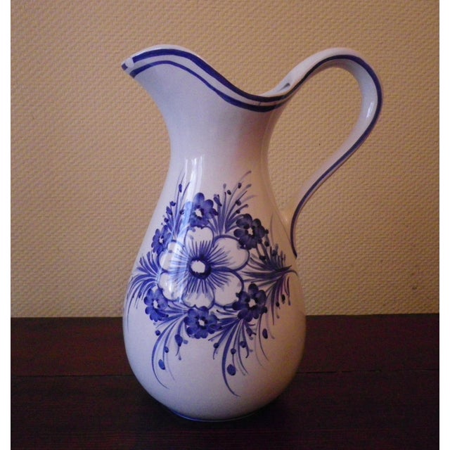 Vintage Wash Pitcher and Basin in Glazed Ceramic, France, 1940s, Set of 2 For Sale - Image 4 of 14