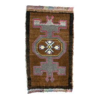 Vintage Mini Turkish Wool Rug For Sale