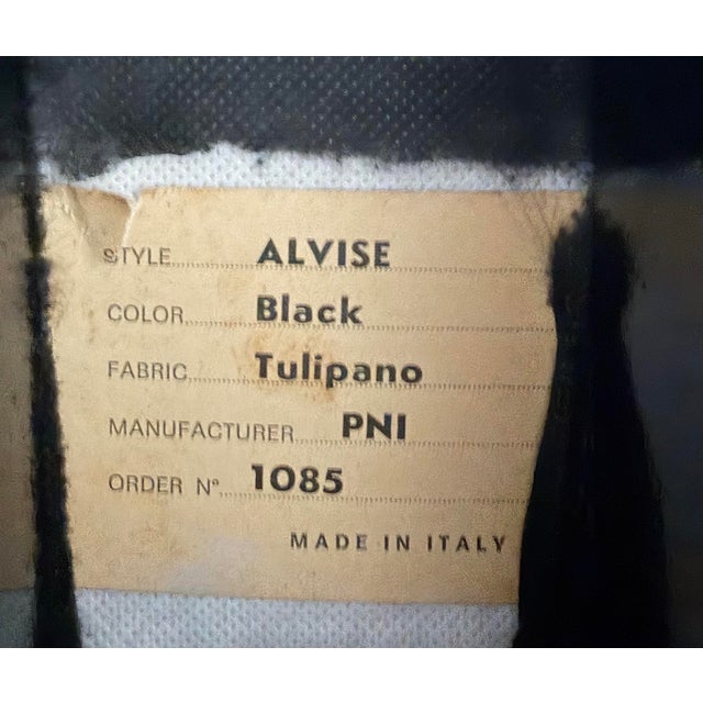 1980s Postmodern Italian Black Lacquer "Alvise" Dining Chairs by Pni - Set of 6 For Sale - Image 12 of 12
