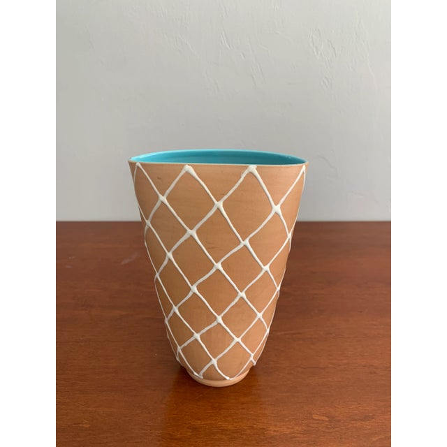 Tan Italian Mid Century Modern Ceramic Vase by Alvino Bagni For Sale - Image 8 of 8