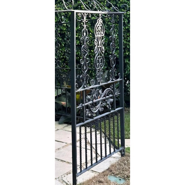 French Country Vintage Regency Wrought Iron Gazebo For Sale - Image 3 of 6