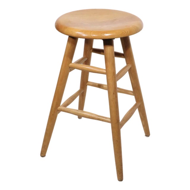 Solid Wood Swivel Seat Counter Stool For Sale