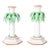 Pair of Italian Porcelain Palm Tree Candlesticks For Sale