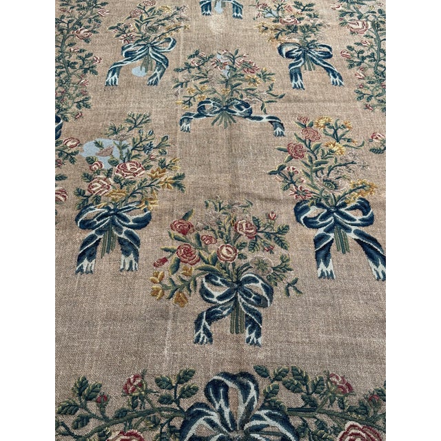 English Antique European Needlework Tapestry Runner For Sale - Image 3 of 4